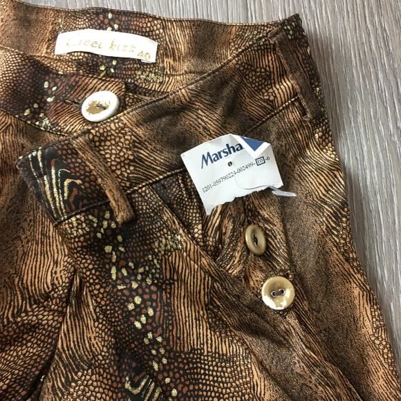 NWT Cicci Kizz Leopard Print Mid Rise Straight Leg Pants Brown Size 40 - Picture 4 of 7
